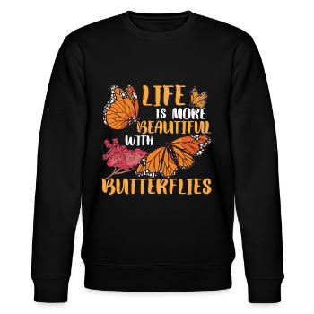 Papillon Citation Monarque Papillons - Sweat bio CHANGER Stanley/Stella Unisexe - noir - Devant - Nik (191cm) & Marisol (170cm)