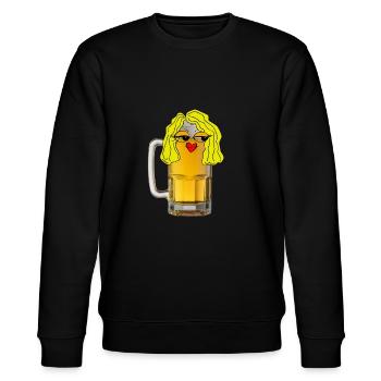 Kühles Blondes Bier - Stanley/Stella Unisex Bio-Sweatshirt CHANGER  - Schwarz - Vorne - Nik (191cm) & Marisol (170cm)