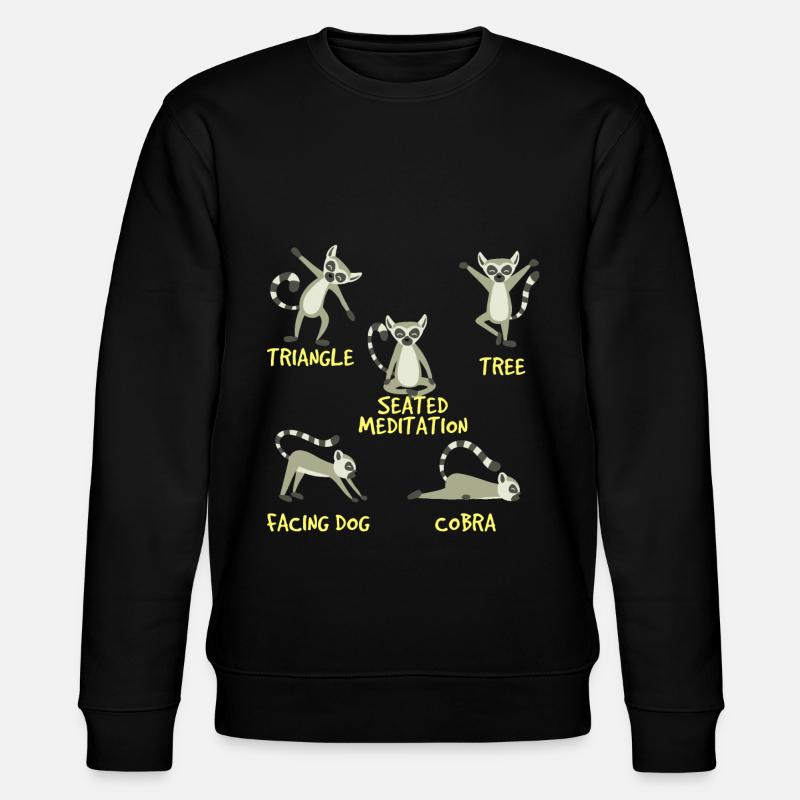 Yoga Lemur - Stanley/Stella CHANGER Unisex Organic Sweatshirt - black