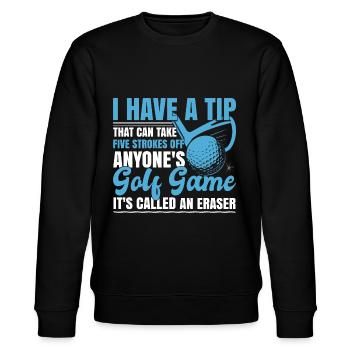 Golfspiel Lustiger Golfer - Stanley/Stella Unisex Bio-Sweatshirt CHANGER  - Schwarz - Vorne - Nik (191cm) & Marisol (170cm)