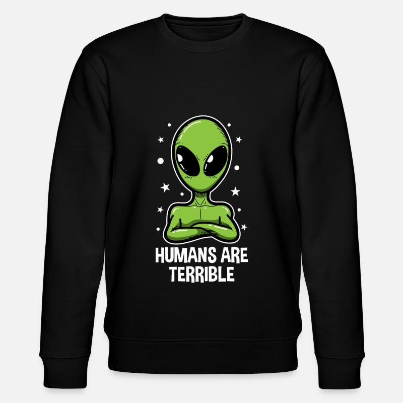 UFO Alien Ausserirdrischer Alienkopf Geschenk - Stanley/Stella Unisex Bio-Sweatshirt CHANGER  - Schwarz