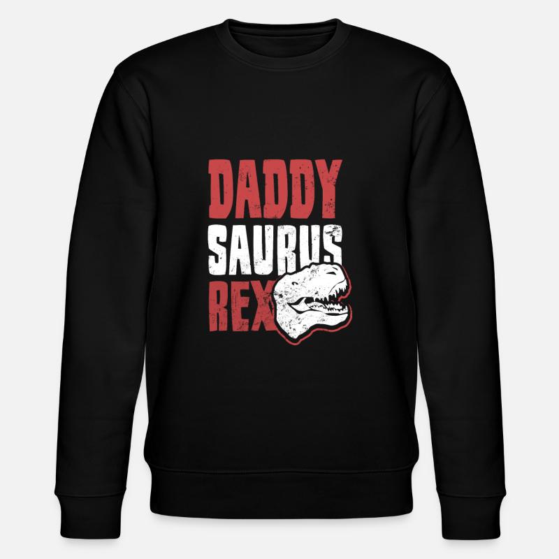 Pappasaurus Rez Daddy Geschenk - Stanley/Stella Unisex Bio-Sweatshirt CHANGER  - Schwarz