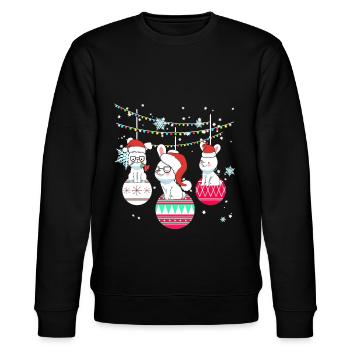 Hase Kaninchen Hasen Weihnachten Geschenk - Stanley/Stella Unisex Bio-Sweatshirt CHANGER  - Schwarz - Vorne - Nik (191cm) & Marisol (170cm)