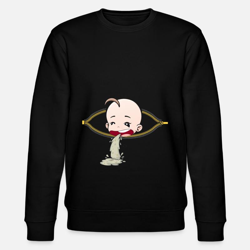 Grossesse vomir nausées enceinte cadeau - Sweat bio CHANGER Stanley/Stella Unisexe - noir