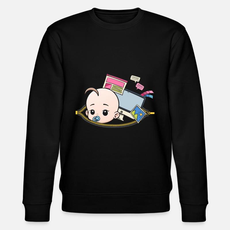 Pregnancy nerd programmer pregnant - Stanley/Stella CHANGER Unisex Organic Sweatshirt - black