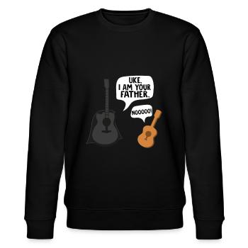 Ukulele Gitarre Musiklehrer Geschenk Spruch - Stanley/Stella Unisex Bio-Sweatshirt CHANGER  - Schwarz - Vorne - Nik (191cm) & Marisol (170cm)