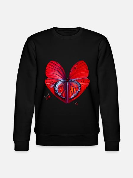 Herz voller Schmetterlinge Geschenk - Stanley/Stella Unisex Bio-Sweatshirt CHANGER - Schwarz