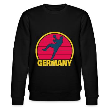 Handballeur Handball Player Allemagne Litter Allemagne - Sweat bio CHANGER Stanley/Stella Unisexe - noir - Devant - Nik (191cm) & Marisol (170cm)