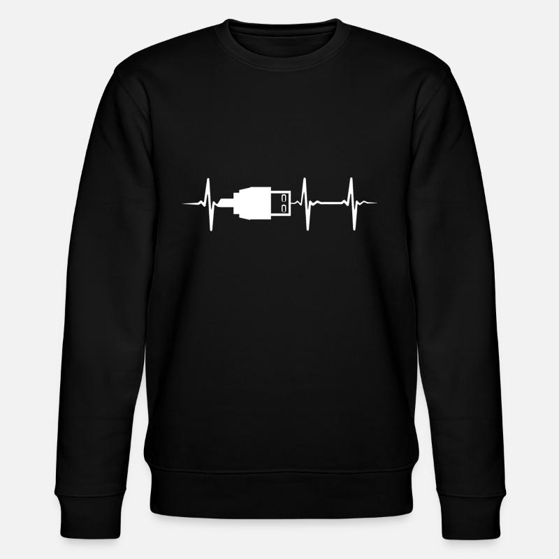 Herzschlag USB Stick - Stanley/Stella Unisex Bio-Sweatshirt CHANGER  - Schwarz