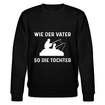 Angeln Papa Vater Tochter - Stanley/Stella Unisex Bio-Sweatshirt CHANGER  - Schwarz - Vorne - Nik (191cm) & Marisol (170cm)