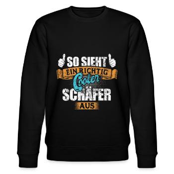 So sieht ein richtig cooler Schäfer aus - Stanley/Stella Unisex Bio-Sweatshirt CHANGER  - Schwarz - Vorne - Nik (191cm) & Marisol (170cm)