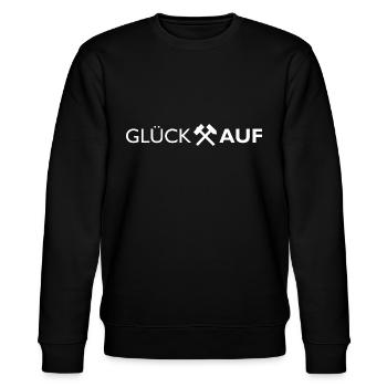Glück Auf mit Hämmer Logo - Stanley/Stella Unisex Bio-Sweatshirt CHANGER  - Schwarz - Vorne - Nik (191cm) & Marisol (170cm)