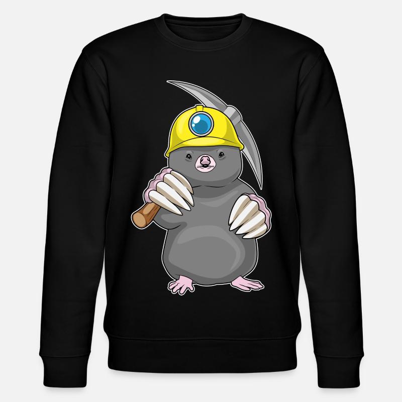 Mole Miner Pickaxe Mining - Stanley/Stella CHANGER Unisex Organic Sweatshirt - black