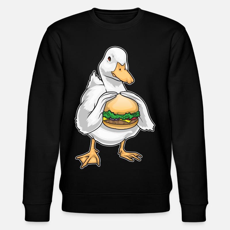 Ente Cheeseburger - Stanley/Stella Unisex Bio-Sweatshirt CHANGER - Schwarz