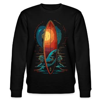 Surfboard - Stanley/Stella CHANGER Unisex Organic Sweatshirt - black - Front - Nik (191cm) & Marisol (170cm)