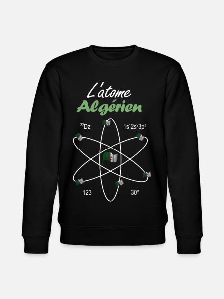 The Algerian Atom Flag Algeria Science - Stanley/Stella CHANGER Unisex Organic Sweatshirt - black