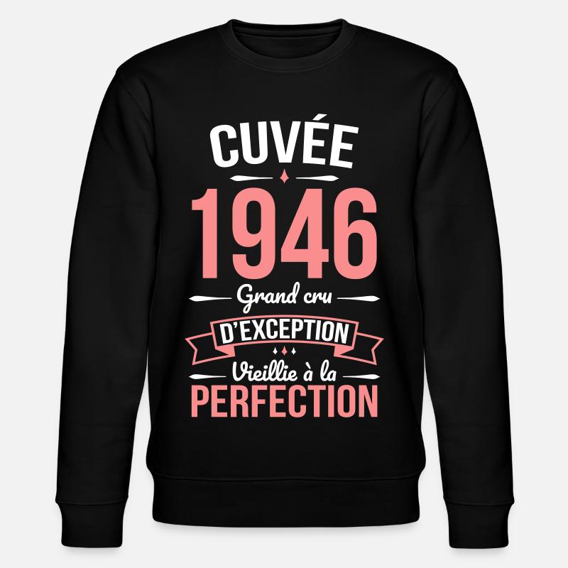 1946 Cuvée – Perfekt gereift - Stanley/Stella Unisex Bio-Sweatshirt CHANGER  - Schwarz