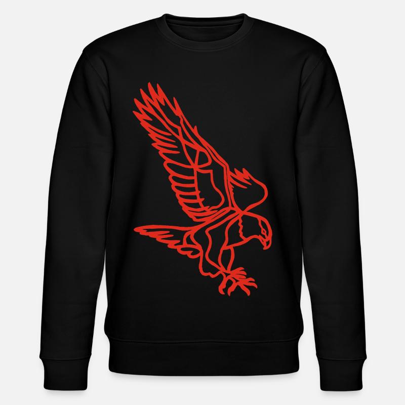 Red eagle in flight - Stanley/Stella CHANGER Unisex Organic Sweatshirt - black