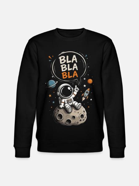 Astronaut Blabla on the Moon - Stanley/Stella CHANGER Unisex Organic Sweatshirt - black