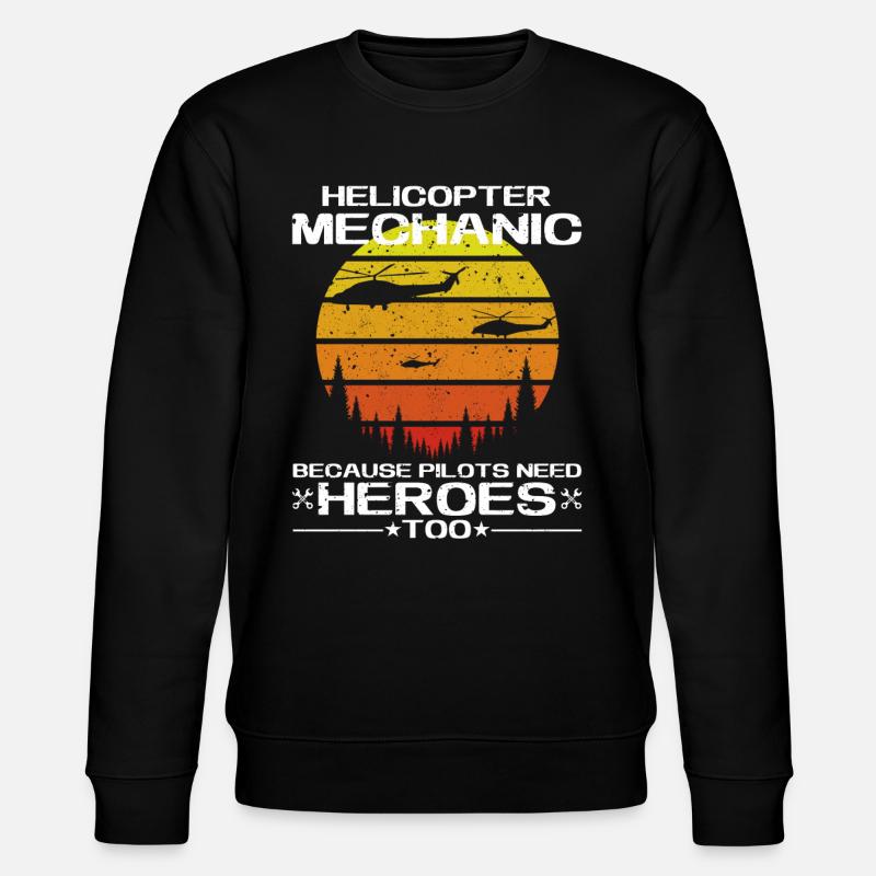 Helicopter Mechanic Heroes Pride - Stanley/Stella CHANGER Unisex Organic Sweatshirt - black