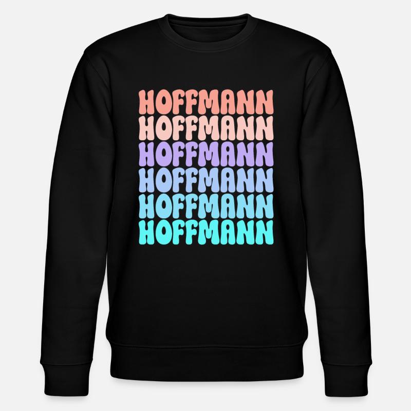 Hoffmann Retro Surname Gift Idea - Stanley/Stella CHANGER Unisex Organic Sweatshirt - black
