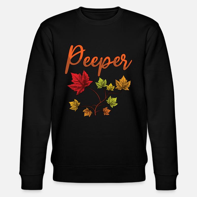 Peeper Laub Blatt Peeping - Stanley/Stella Unisex Bio-Sweatshirt CHANGER  - Schwarz