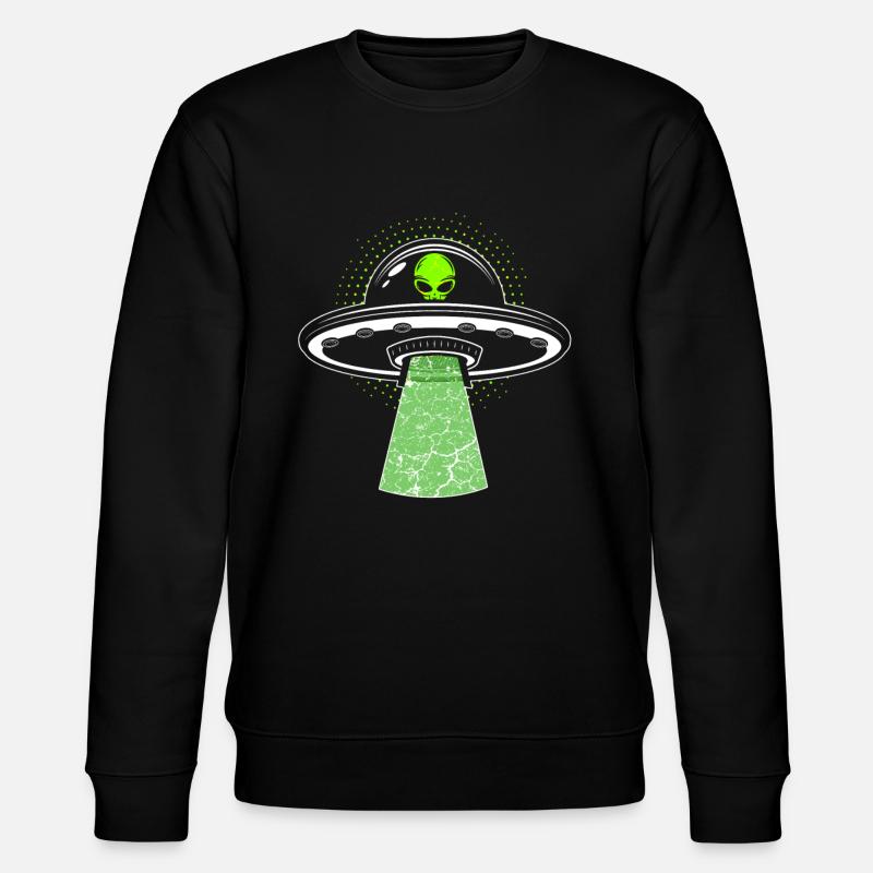 Alien Ufo Raumschiff - Stanley/Stella Unisex Bio-Sweatshirt CHANGER  - Schwarz
