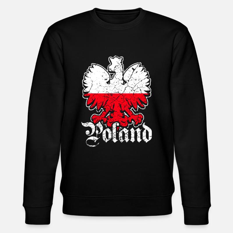 Poland flag eagle - Stanley/Stella CHANGER Unisex Organic Sweatshirt - black