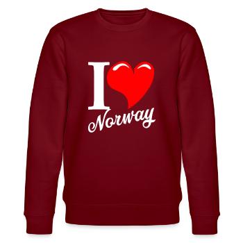 Norwegen - Stanley/Stella Unisex Bio-Sweatshirt CHANGER  - Burgunderrot - Vorne - Nik (191cm) & Marisol (170cm)
