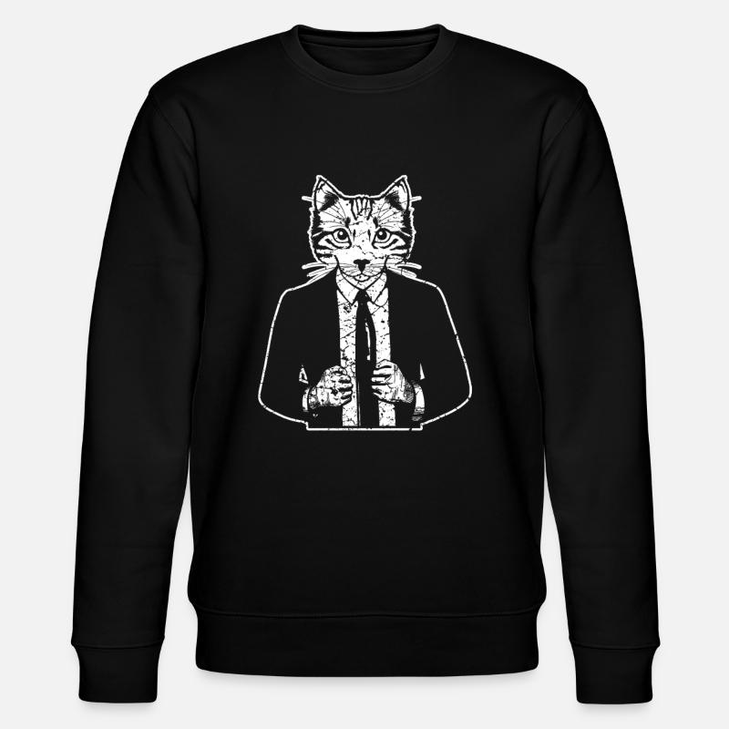 Chat avec costume - Sweat bio CHANGER Stanley/Stella Unisexe - noir