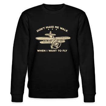 Flugzeug Fliegen Flieger Pilot - Stanley/Stella Unisex Bio-Sweatshirt CHANGER  - Schwarz - Vorne - Nik (191cm) & Marisol (170cm)
