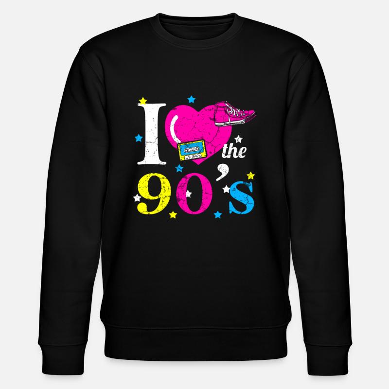90er Jahre - Stanley/Stella Unisex Bio-Sweatshirt CHANGER  - Schwarz
