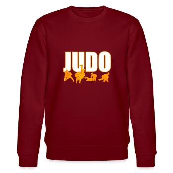 Judo - Stanley/Stella Unisex Bio-Sweatshirt CHANGER  - Burgunderrot - Vorne - Nik (191cm) & Marisol (170cm)