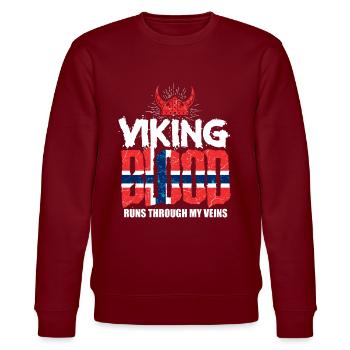 Norwegian Vikings - Stanley/Stella CHANGER Unisex Organic Sweatshirt - burgundy - Front - Nik (191cm) & Marisol (170cm)
