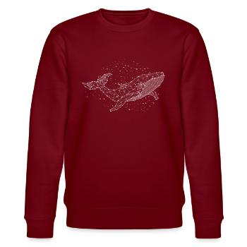 Wal Walfisch Sterne Sternzeichen - Stanley/Stella Unisex Bio-Sweatshirt CHANGER  - Burgunderrot - Vorne - Nik (191cm) & Marisol (170cm)