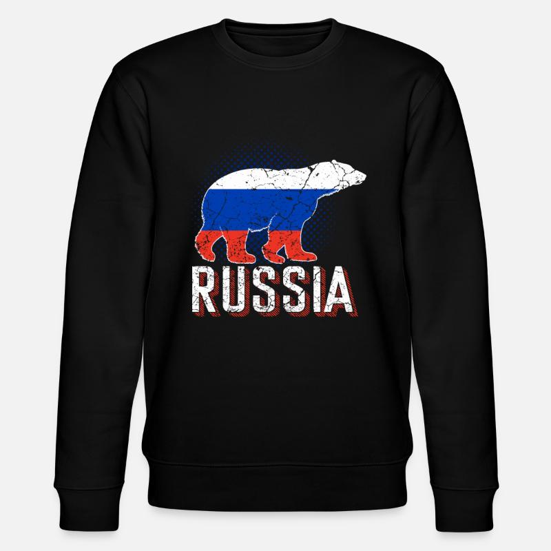 Russland Eisbär - Stanley/Stella Unisex Bio-Sweatshirt CHANGER  - Schwarz