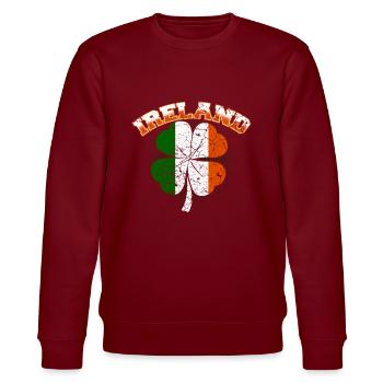 Irland Irische Flagge Kleeblatt - Stanley/Stella Unisex Bio-Sweatshirt CHANGER  - Burgunderrot - Vorne - Nik (191cm) & Marisol (170cm)
