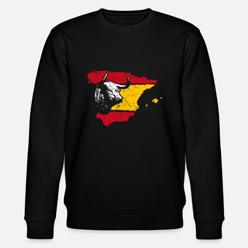 Drapeau Espagne avec taureau - Sweat bio CHANGER Stanley/Stella Unisexe - noir