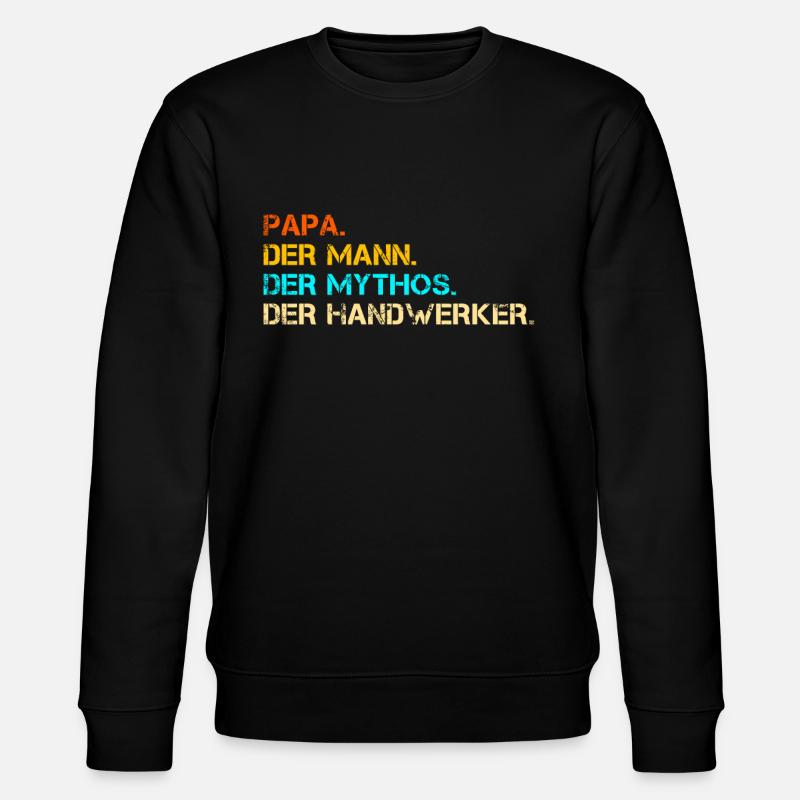 Handwerker Papa - Stanley/Stella Unisex Bio-Sweatshirt CHANGER  - Schwarz