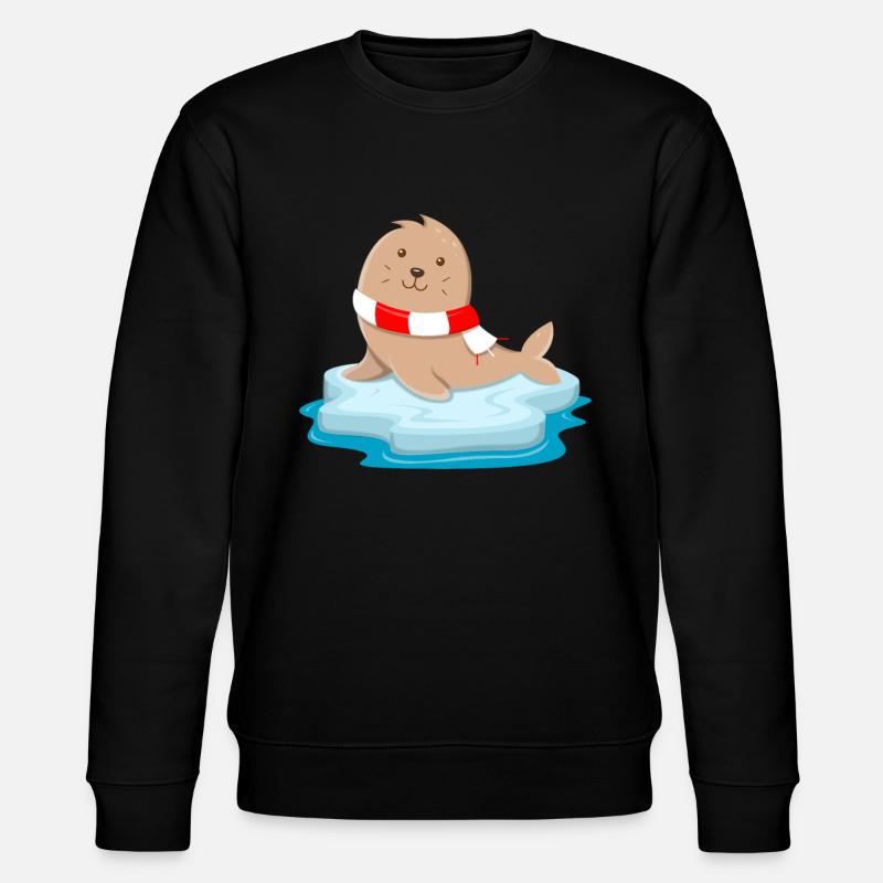 Kleine Robbe - Stanley/Stella Unisex Bio-Sweatshirt CHANGER - Schwarz