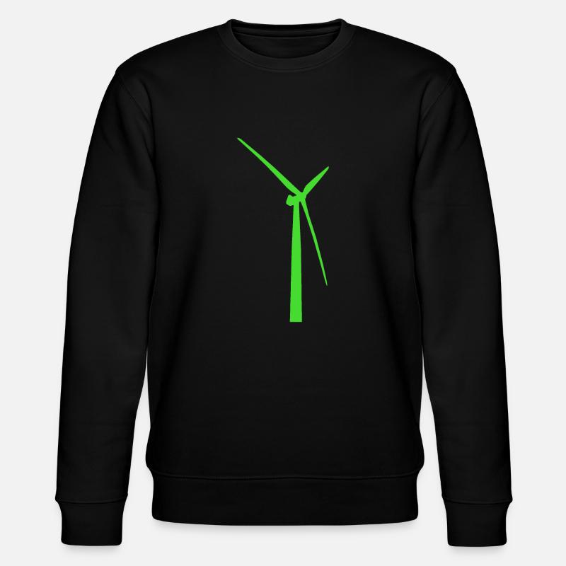 Windkraft Windenergie Windkraftanlage nachhaltig - Stanley/Stella Unisex Bio-Sweatshirt CHANGER - Schwarz