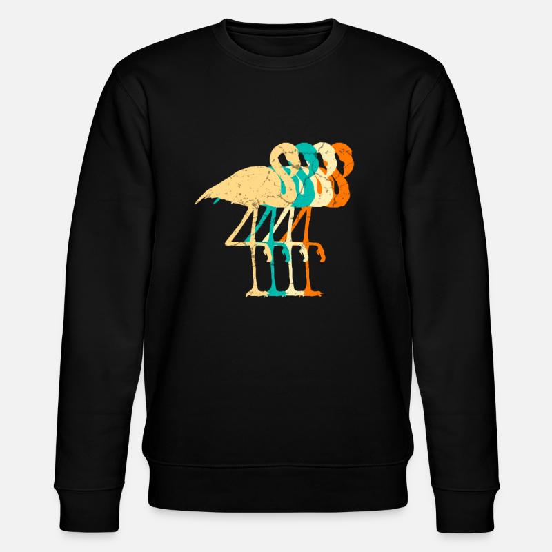 Retro flamingo - Stanley/Stella CHANGER Unisex Organic Sweatshirt - black