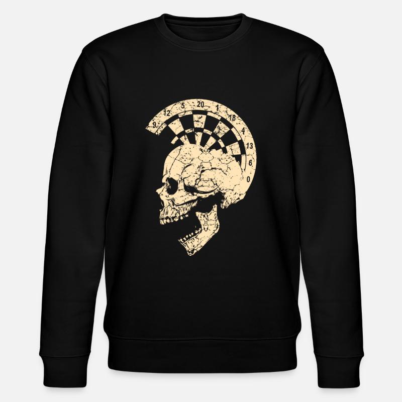 Totenkopf mit Dartscheibe - Stanley/Stella Unisex Bio-Sweatshirt CHANGER  - Schwarz
