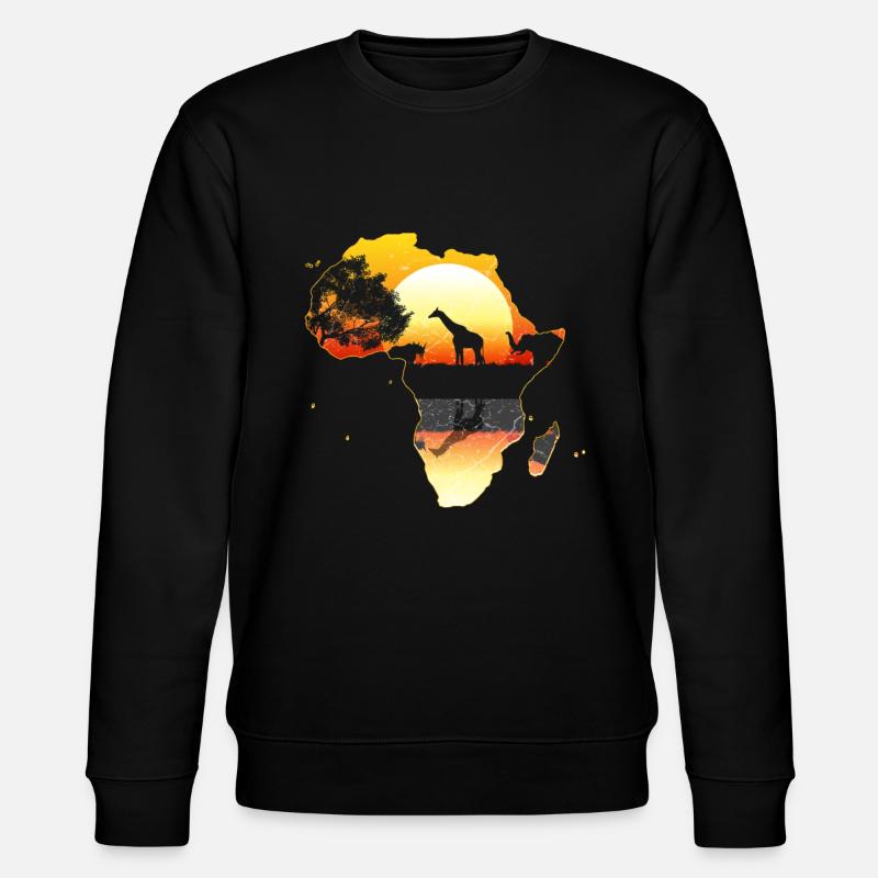 Afrika - Stanley/Stella Unisex Bio-Sweatshirt CHANGER  - Schwarz