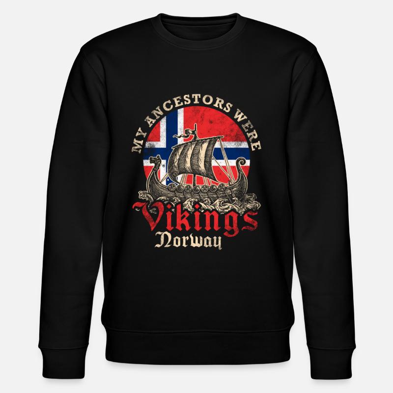 Norwegen Wikinger Schiff - Stanley/Stella Unisex Bio-Sweatshirt CHANGER  - Schwarz