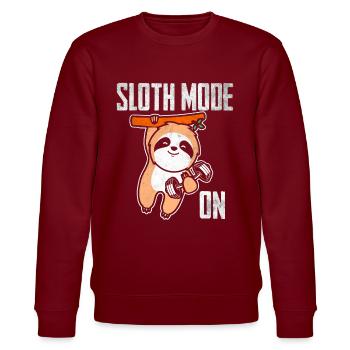 Sloth mode on - Stanley/Stella CHANGER Unisex Organic Sweatshirt - burgundy - Front - Nik (191cm) & Marisol (170cm)