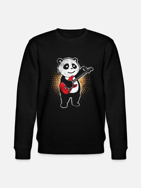 Panda Gitarrist - Stanley/Stella Unisex Bio-Sweatshirt CHANGER - Schwarz