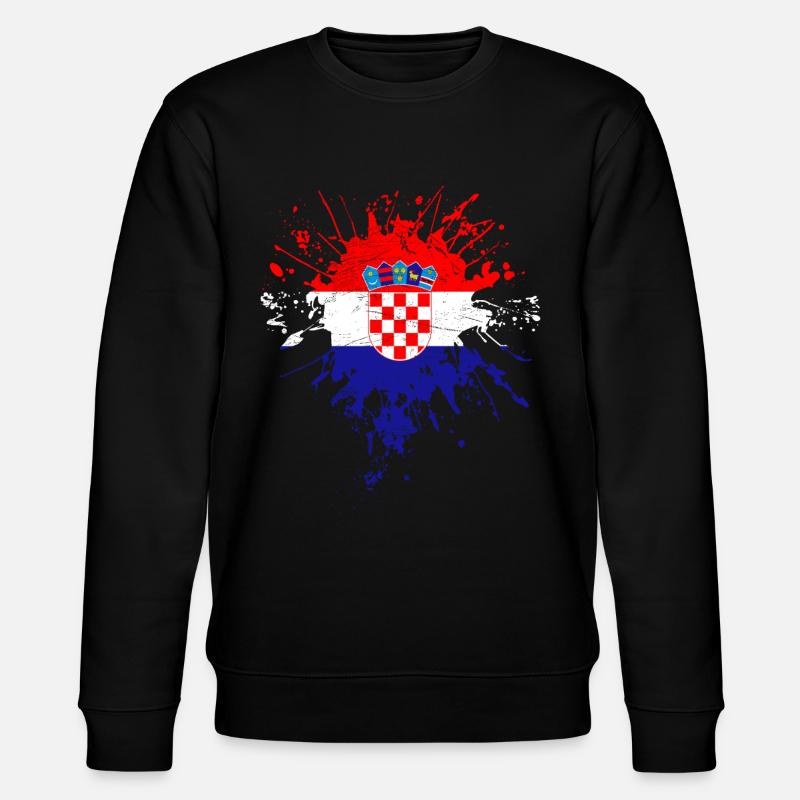 Kroatien Flagge - Stanley/Stella Unisex Bio-Sweatshirt CHANGER  - Schwarz