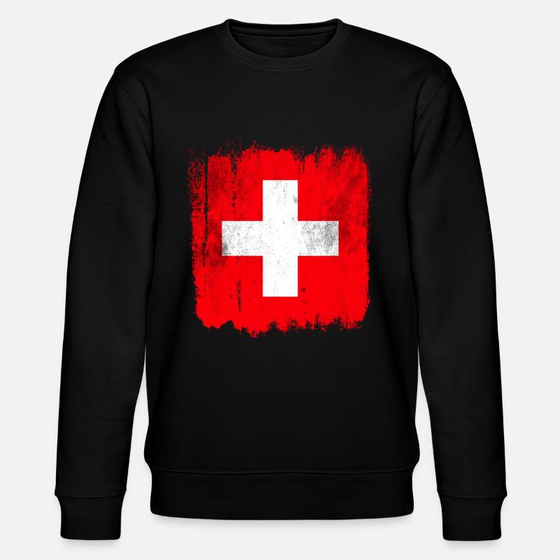 Suisse Drapeau - Sweat bio CHANGER Stanley/Stella Unisexe - noir