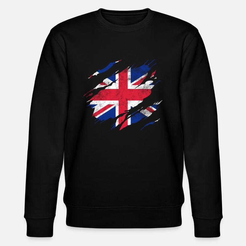 Britische Flagge - Stanley/Stella Unisex Bio-Sweatshirt CHANGER  - Schwarz